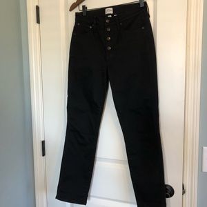 Like new! J. Crew Denim 9” Vintage Straight. Black. Button Fly. Size 27